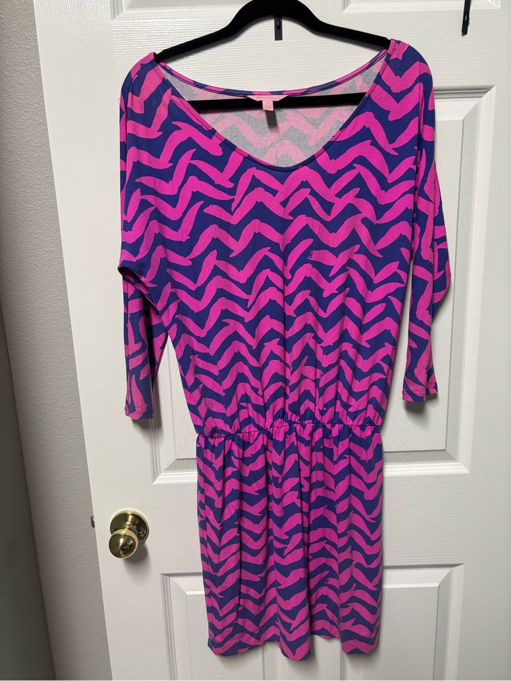 VINTAGE LILLY PULITZER Y2K PINK & PURPLE CHEVRON DRESS
